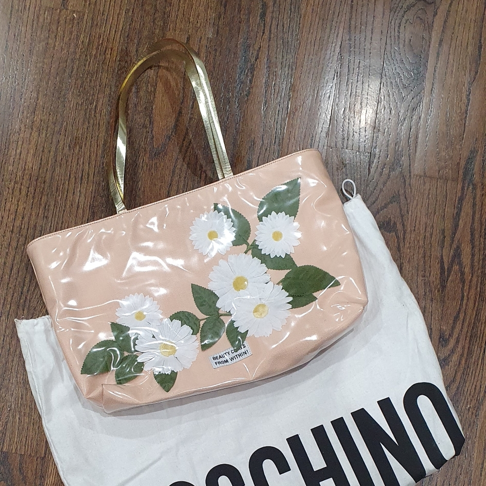Moschino Tote Vintage Canvas with Plastic Coating